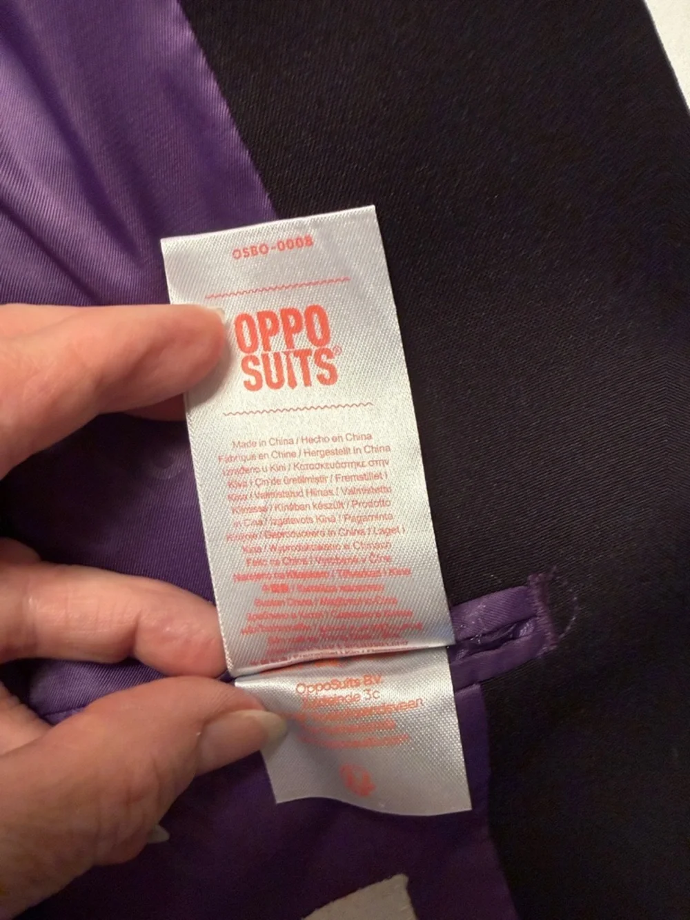 OppoSuits Black Sport Coat with Purple Lining